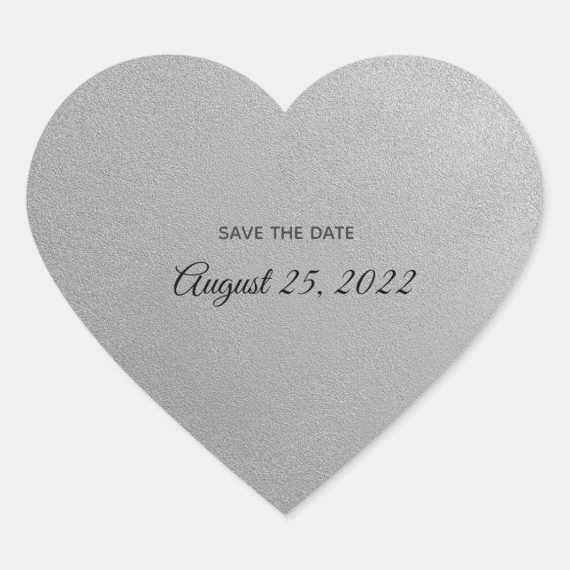 Silver Heart with Text Stickers (Front)