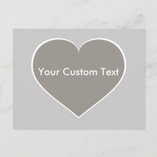 Silver heart with white outline postcard