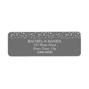 Silver Hearts Address Label