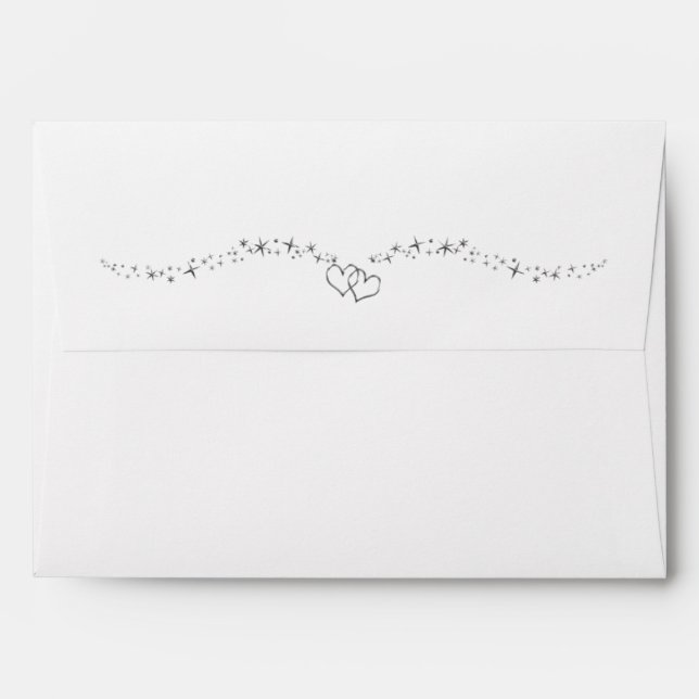 Silver Hearts & Sparkle Elegant Wedding Envelope (Back (Top Flap))