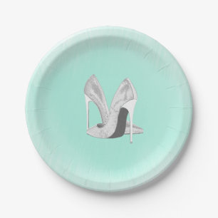 Silver Heels on Mint Paper Plate