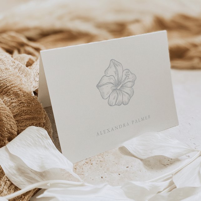 Silver Hibiscus Flower | Personalised Foil Card (Creator Uploaded)