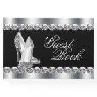 Silver High Heel Shoe Birthday Party Guest Book