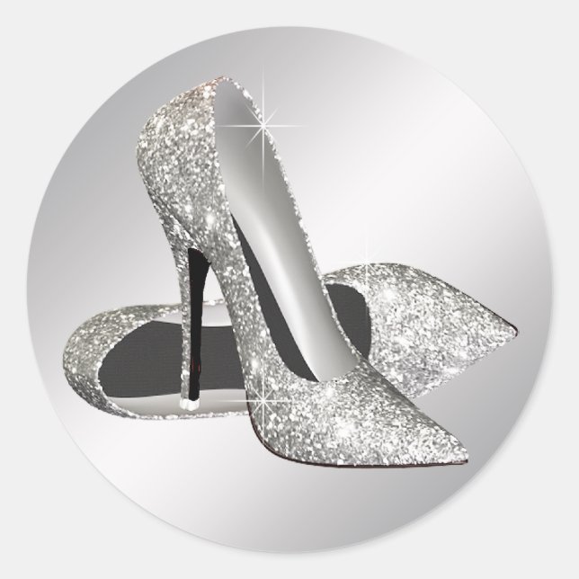 Silver High Heel Shoe Stickers (Front)