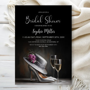 Silver High Heel Shoes Bridal Shower Invitation