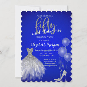 Silver High Heels,Dress,Champagne Blue 50th  Invitation