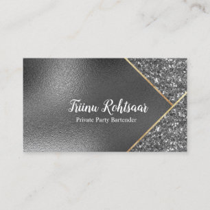 Silver Holographic Glitter Business Card