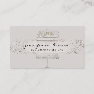 Silver Homemade Cake Bakery Pastry Patisserie Business Card