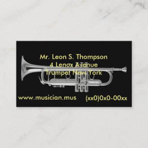 Silver horn business card