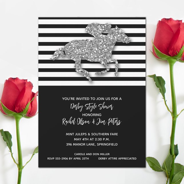 Silver Horse Derby Bridal Shower Invitation (Creator Uploaded)