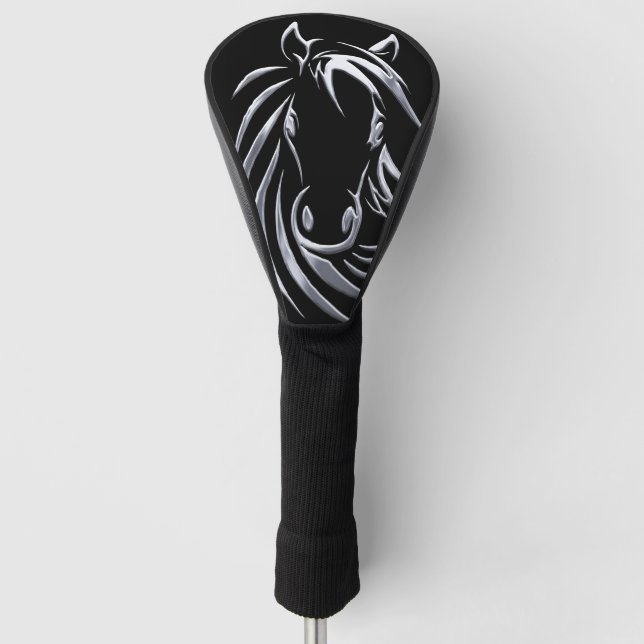 Silver Horse Head Golf Head Cover (Front)