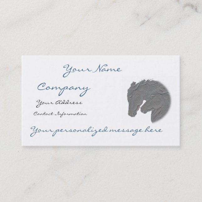 Silver Horse Heads Business Card (Front)