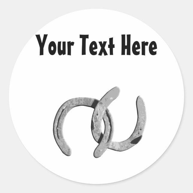 Silver Horse Shoe Customisable Sticker (Front)