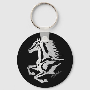 Silver Horse Silhouette Key Ring