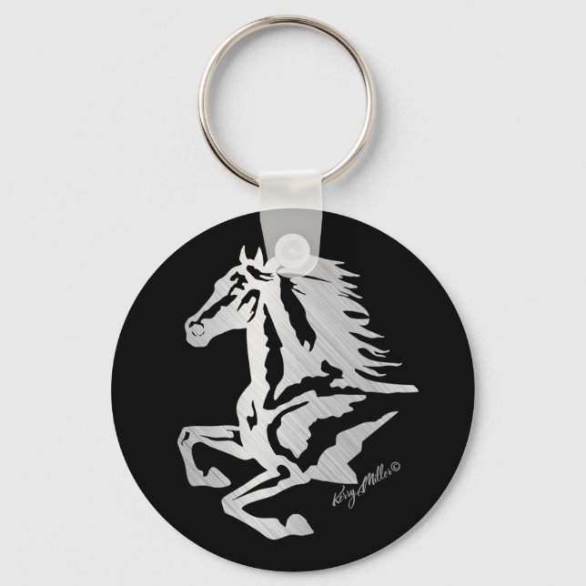Silver Horse Silhouette Key Ring (Front)