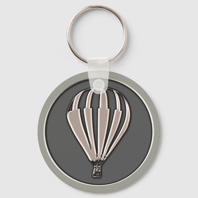 Silver Hot Air Balloon Key Ring (Front)