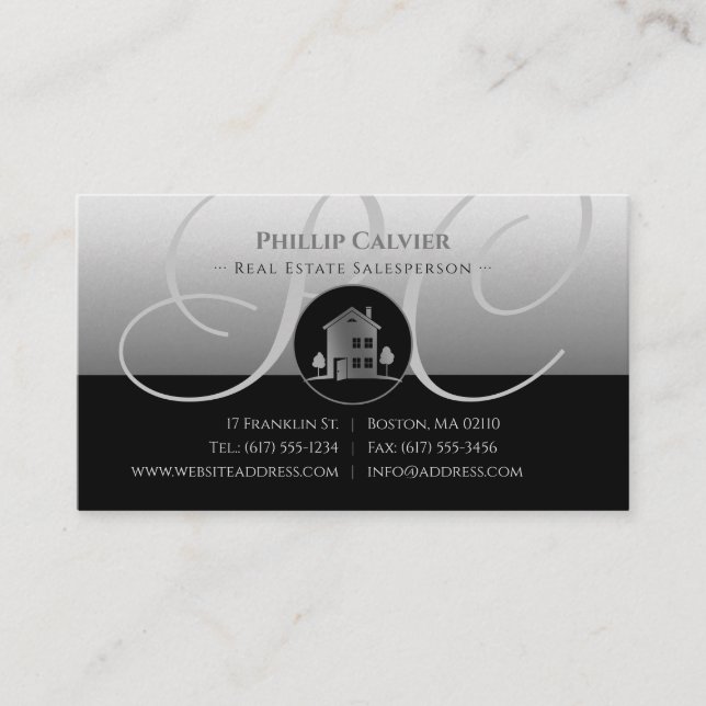 Silver House | Premium Real Estate Properties Business Card (Front)