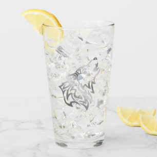 Silver Howling Wolf Glass