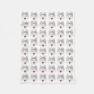 Silver Husky Love Fleece Blanket