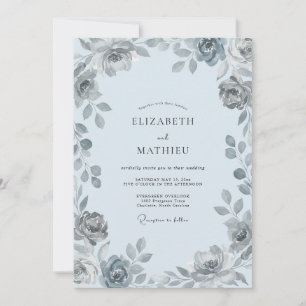 Silver Ice Watercolor Wedding Invitation