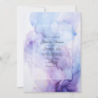 Silver, Icy Blue and Lilac Ink Wedding