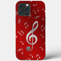 silver in red music notes otter box OtterBox iPhon