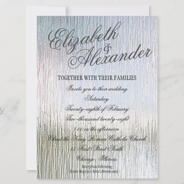 Silver Indulgence Wedding Invitation (Front)