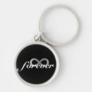 Silver infinity symbol with the word Forever Key Ring