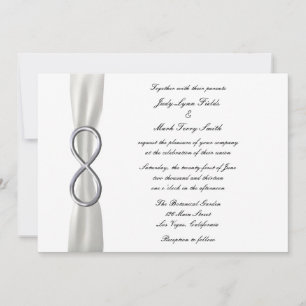 Silver Infinity White Wedding Invitation