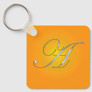 Silver Initial Letter A Key Ring