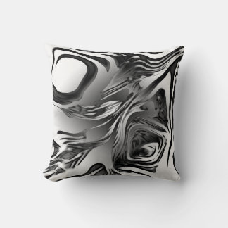Silver Ink Abstract Cushion