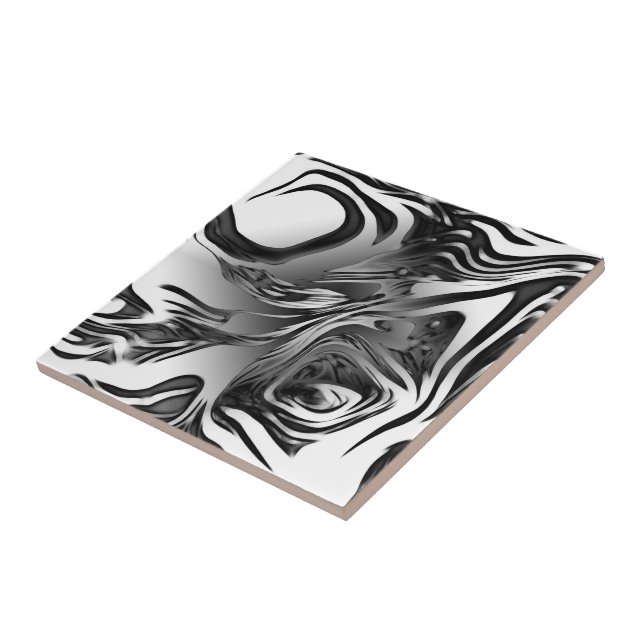 Silver Ink Abstract Tile (Side)