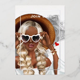 Silver Ink Bachelorette Party Foil Invitation