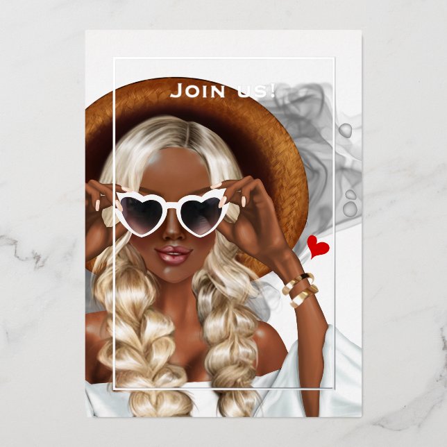 Silver Ink Bachelorette Party Foil Invitation (Front)