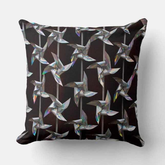 Silver iridescent movement twister windmill power cushion (Front)