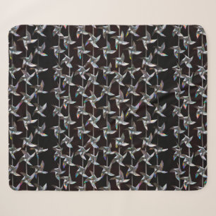 Silver iridescent movement twister windmill power sherpa blanket