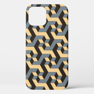 Silver Ivory Geometric Complex Tile iPhone 12 Case