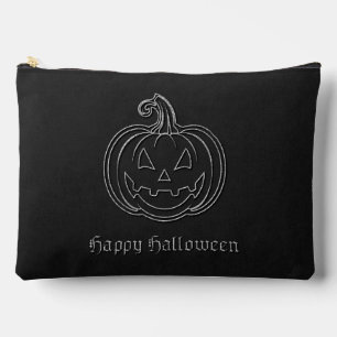 Silver Jack O' Lantern Halloween Accessory Pouch