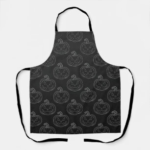 Silver Jack O' Lantern Halloween Apron
