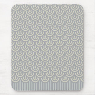 Silver Japanese Fish Scale Pattern Mouse Mat