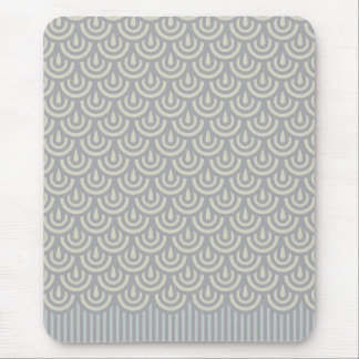 Silver Japanese Fish Scale Pattern Mouse Mat