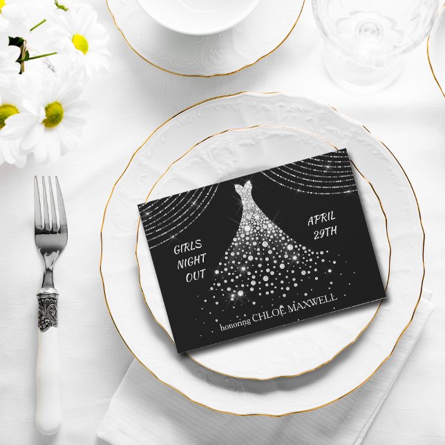 Silver Jewel Dress Bachelorette Party Invitation (Creator Uploaded)