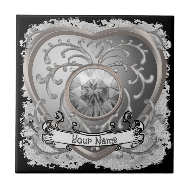 Silver Jewel Fairy Heart tile (Front)