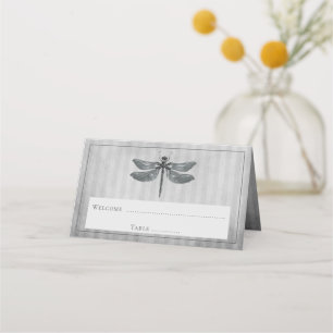Silver Jewelled Dragonfly Reception Place Card