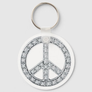 Silver Jewels Peace Sign Key Ring