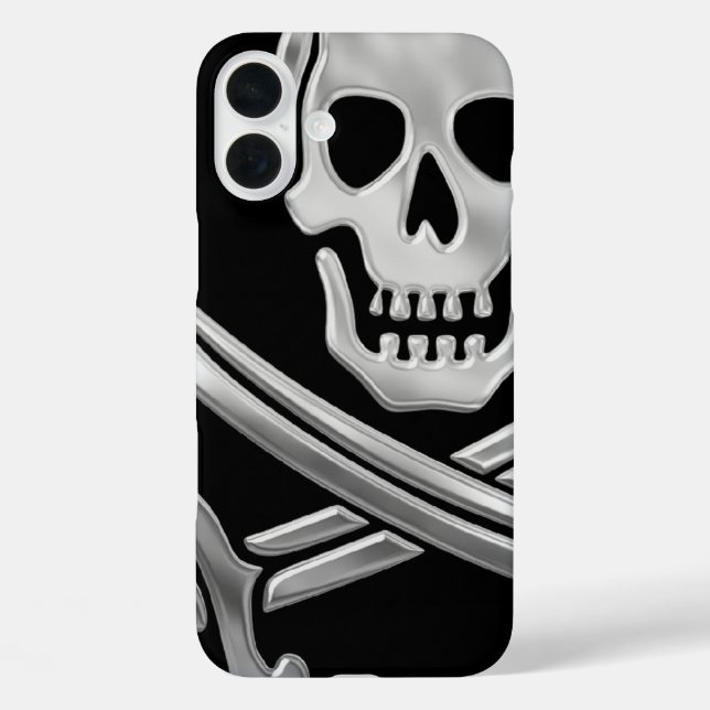 Silver Jolly Roger Case-Mate iPhone Case (Back)