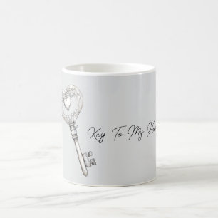 Silver Key To My Heart Coffee Mug