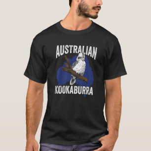 Silver Kookaburra Australia Map Australian Laughin T-Shirt