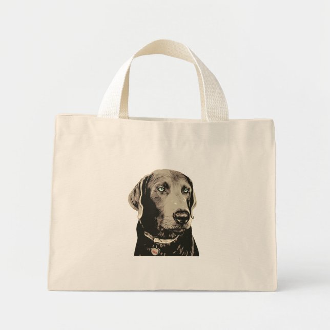 Silver Lab 100% Labrador Cotton Tote Bag (Front)