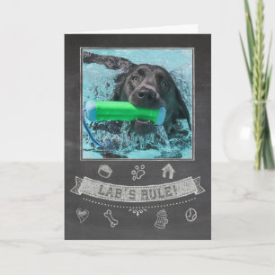 Silver Lab Chalkboard Birthday Card